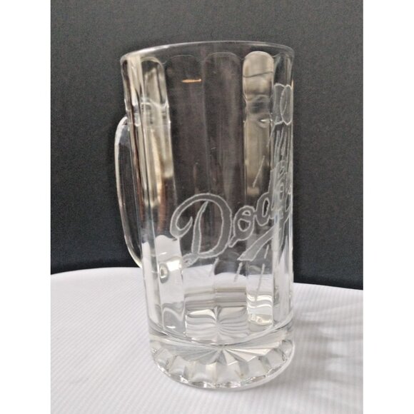 MLB Baseball Los Angeles LA Dodgers Etched Glass Stein Mug 6"X3" - Picture 1 of 10